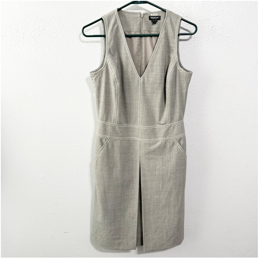 Worth gray wool sheath dress size 4